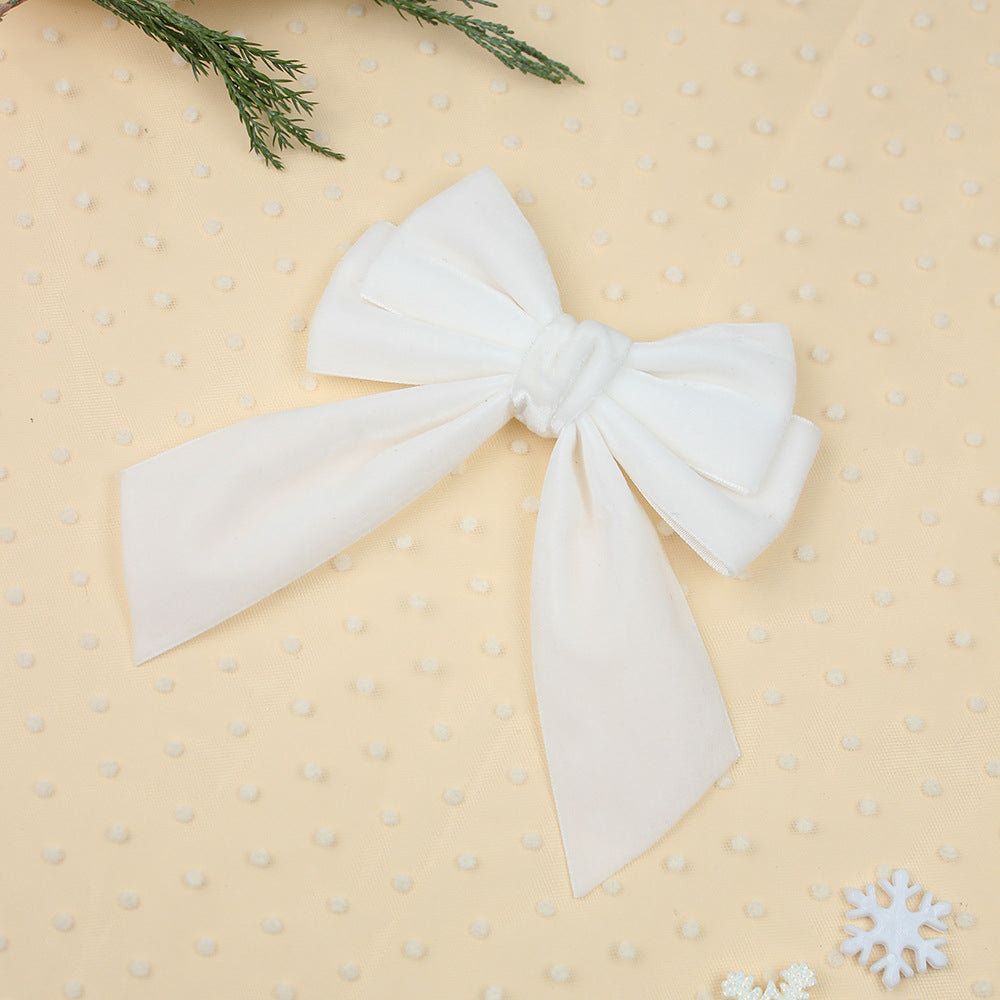 Wholesale 5pcs A-grade Velvet Christmas Velvet Ribbon Bow Sweet Hair Clip
